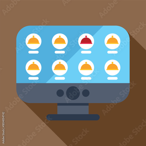 Displaying food cloche icons for online ordering and meal selection