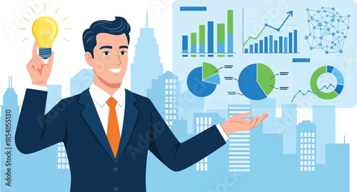 business man with graph