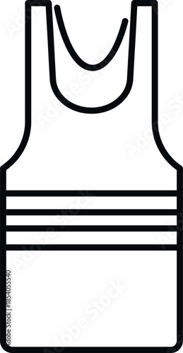 Line art icon representing an athletic striped tank top or vest