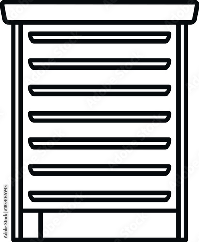 Roller shutter icon providing security and protection for homes and businesses