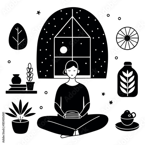 Yoga in the lotus position