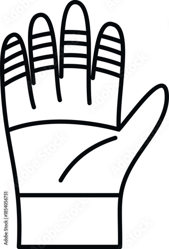 Hand wearing a protective glove for work or climbing as a safety symbol