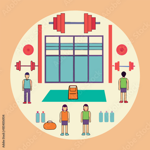 illustration of a man exercising with dumbbells