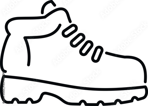 Hiking boot outline showing footwear for trekking and exploring