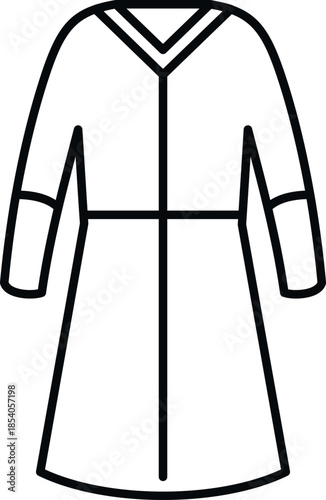 Robe line art vector icon representing dress, garment, and traditional fashion
