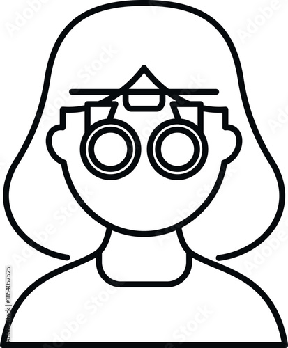 Woman undergoing an eye exam, representing ophthalmology and visual care