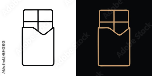 Chocolate Bar Line Icon – Sweet Dessert Symbol