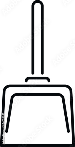 Dustpan line art icon representing domestic cleaning and tidying activity