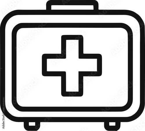Essential Aid: A straightforward depiction of a first aid kit, embodying the principles of immediate medical attention and care.