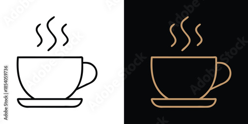 Coffee Cup Line Icon – Hot Beverage Symbol