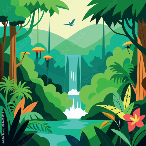 Tropical island with palm trees