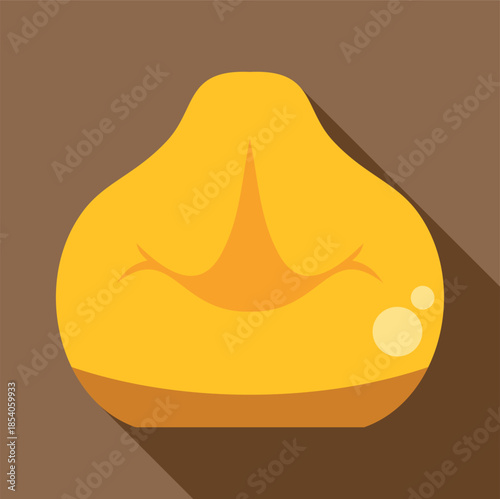 Yellow bean bag chair icon showing comfort and relaxation