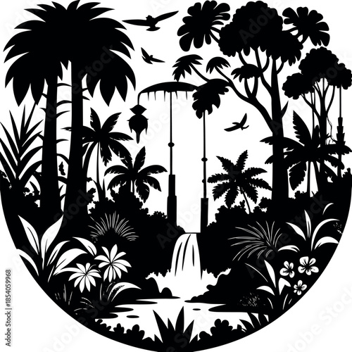 Vector illustration of palm trees