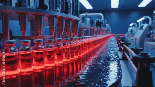 Wallpaper Mural Automated pharmaceutical production line filling bottles Torontodigital.ca