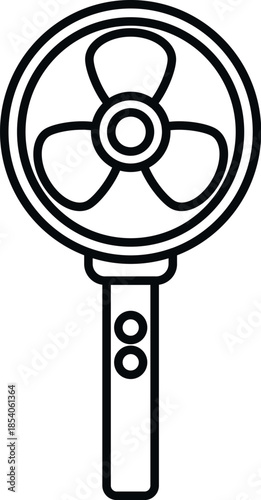 Handheld portable fan providing cooling air