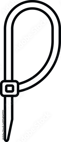 Cable tie securing elements with a flexible, durable plastic strap and locking mechanism