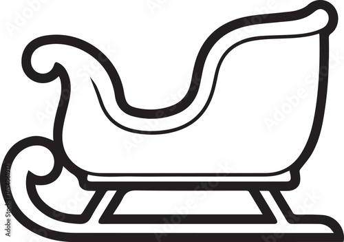 Simple black and white sleigh icon