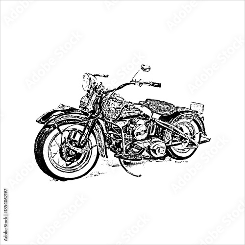 Vintage Classic Motorcycle Illustration