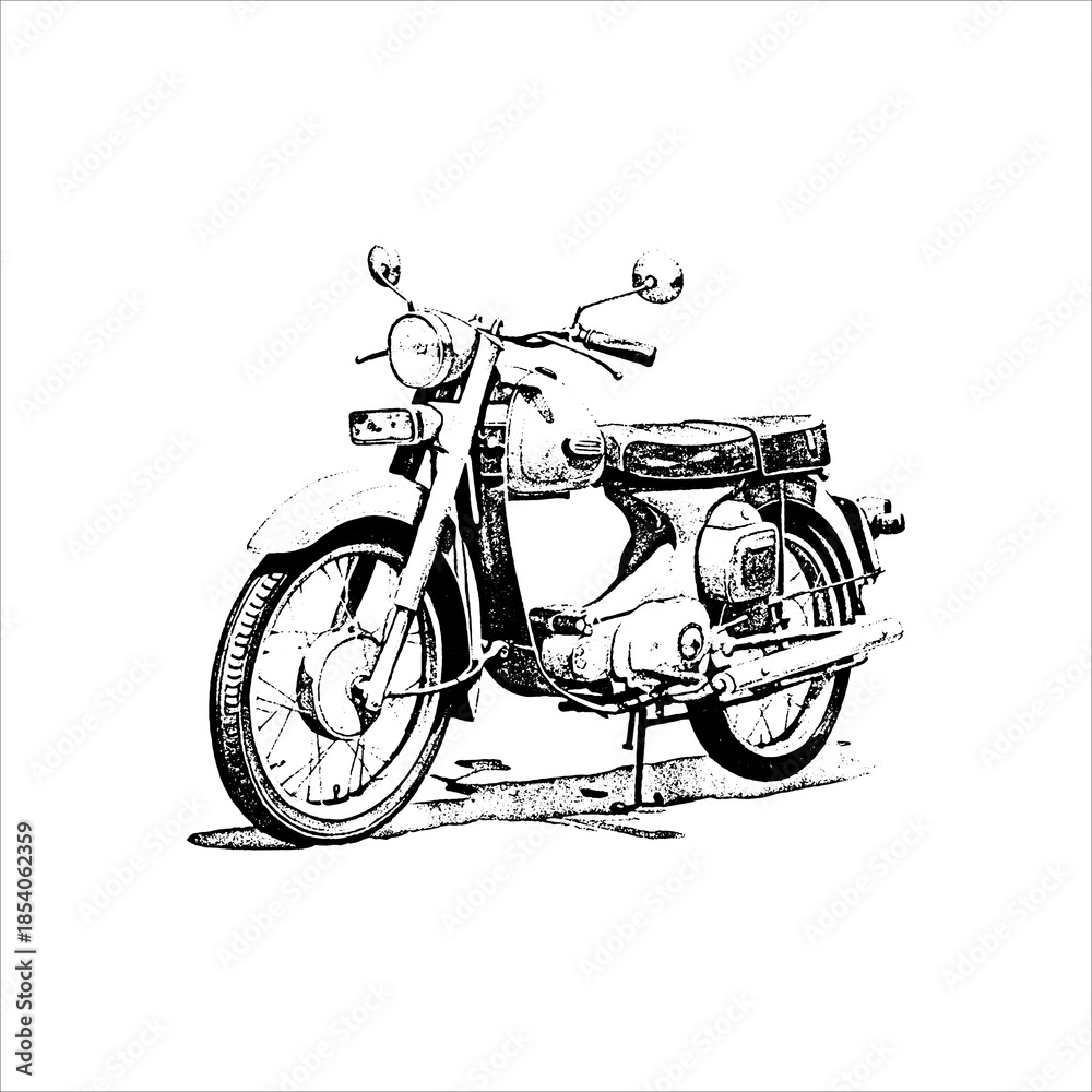 Fototapeta premium Vintage Retro Motorcycle Illustration