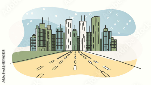 High-Tech Cityscape Illuminated by Network Cables and Data Streams