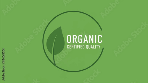 Organic Certified Quality Green Leaf Logo Design.