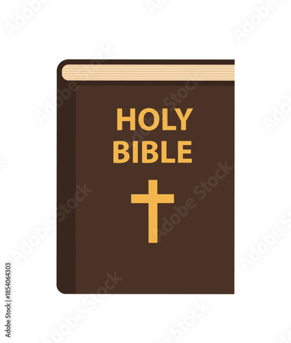 Holy bible icon in flat style. Christianity book vector illustration on isolated background