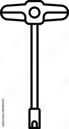 T handle wrench icon for repair, construction, and engineering works