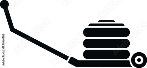 Pneumatic jack lifting a car for repair and maintenance service