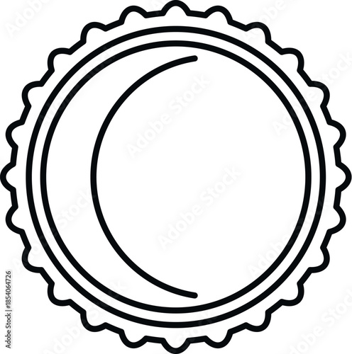 Bottle cap seal icon outline drawing illustrating beverage container