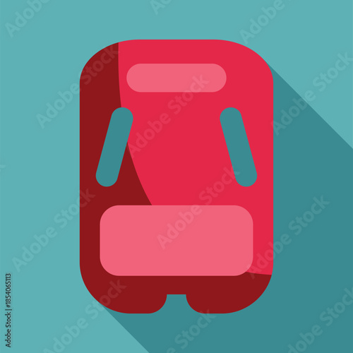 Red subway train icon showing modern urban public transport and city commuting