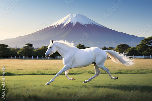 A thoroughbred sprinting at full speed.