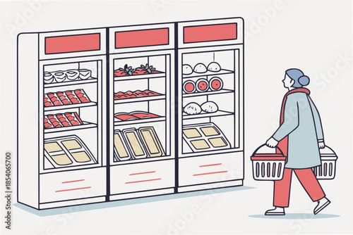 Frozen Food Storage Concept Illustration  Flat Vec (1)