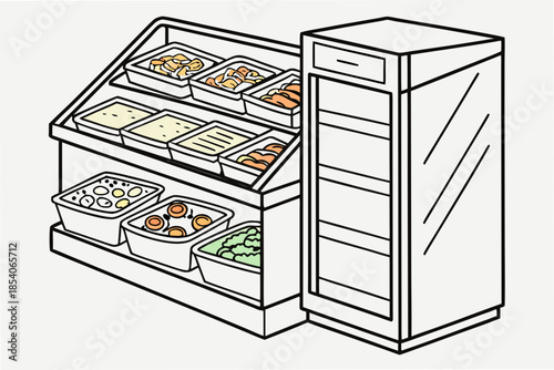 Frozen Food Storage Concept Illustration  Flat Vec (3)