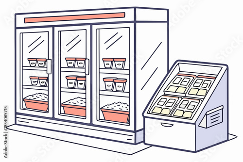 Frozen Food Storage Concept Illustration  Flat Vec (2)
