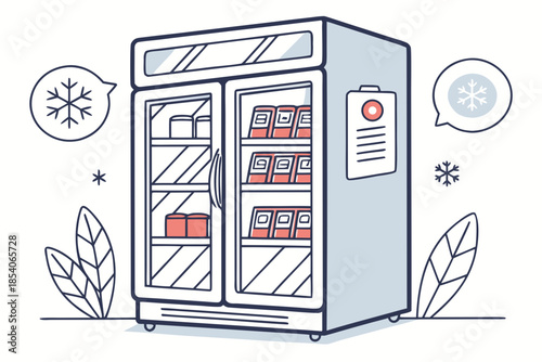 Frozen Food Storage Concept Illustration  Flat Vec