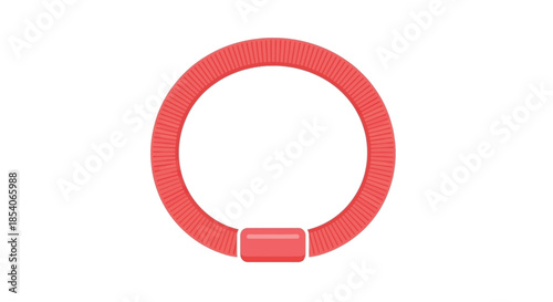 A single red fitness tracker band with a rectangular module is shown