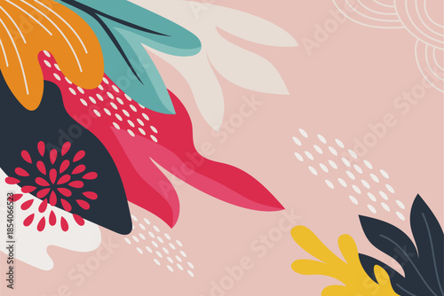Vibrant Abstract Organic Floral Shapes