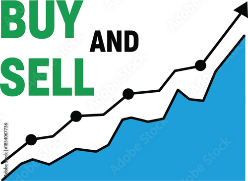 Buy and sell graph showing increasing trend