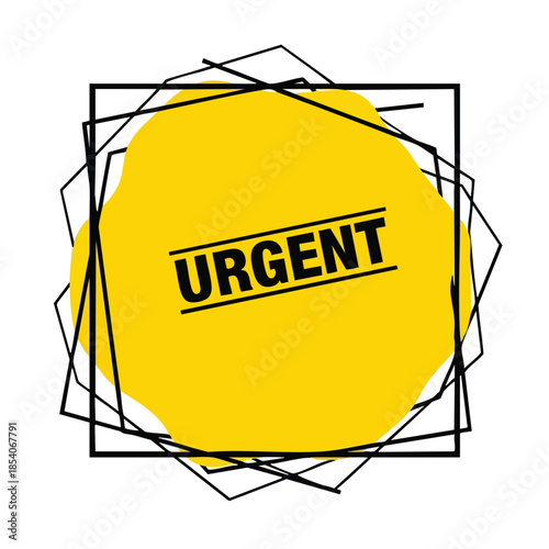 Urgent notification graphic design on a clean white background for immediate visual communication needs