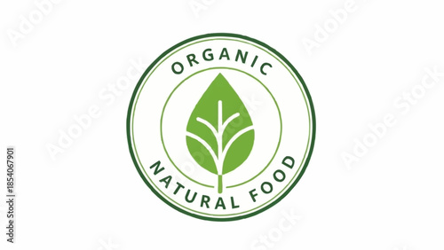 Organic Natural Food Green Leaf Logo.
