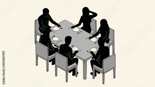 Group of People Sitting Around Table.