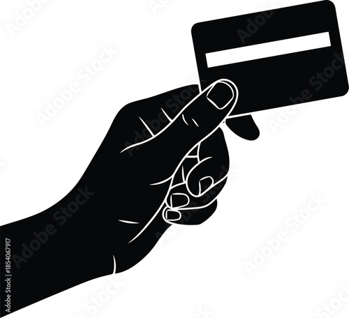 Hand holding credit card for online payment