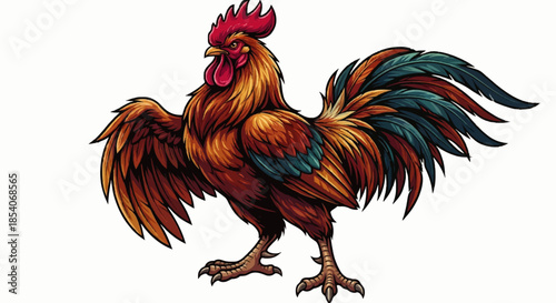 rooster isolated on white background