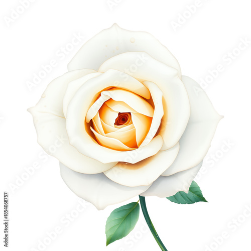 Delicate white rose bloom