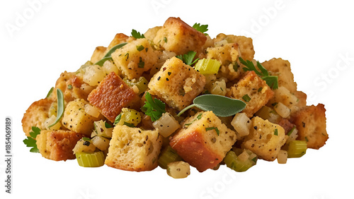 Photography Turkey stuffing, isolated on white or transparent background. PNG
