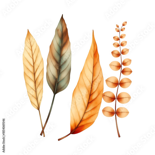 Autumn leaves in various shades