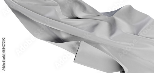 Fotografie Abstract white fabric flowing gracefully