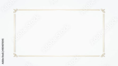 Rectangle subtle gold frame border for with 15.5 x 8.5 aspect ratio for 16 x 9 aspect ratio web presentation, social post, svg, isolated on transparent background.