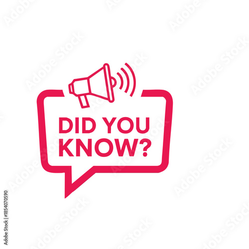 Informative speech bubble graphic with a megaphone on a clean white background highlighting a curious fact or question for public awareness