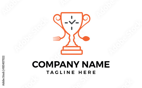 Trophy Logo Sports Tournament Championship Cup Design Minimalist Antique